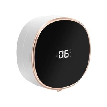 Imagem de Dispenser de sabonete Digital Redondo com Display LED, Design Moderno, Branco e Rose GoldDisoen