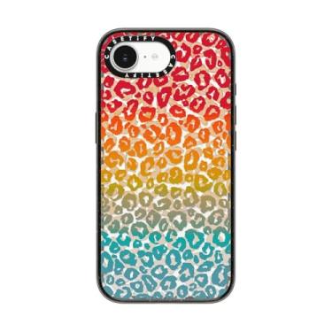 Imagem de CASETiFY Capa Impact para iPhone 16e [proteção contra quedas de grau militar de 2,5 m 4X/compatível com Magsafe] - Cheetah atrevida vibrante arco-íris - preto transparente