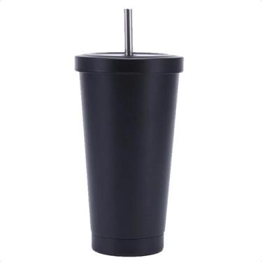Imagem de Copo Térmico Com Tampa e Canudo Inox 500ml Para Café Bebidas - Abrolho