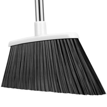 Imagem de Vassoura resistente, cabo longo de 139 cm, vassoura grande angular externa, vassoura comercial para varredura interna, para casa, garagem, cozinha, escritório, pátio, saguão, pátio, gramado, concreto