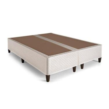 Imagem de Cama Box Base Queen ClickBox Bordado White (158x198x28) - Herval