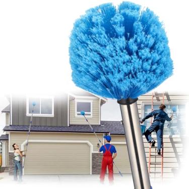 Imagem de Espanador de teia de aranha de alcance estendido com haste de 2,5 m - Escova de cerdas médias para limpeza de teto, parede e interior/exterior, aço inoxidável leve (1,2 m)
