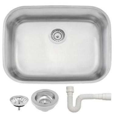 Imagem de Cuba Grande de Embutir Cozinha Tramontina Prime Inox Acetinada 48x34 V