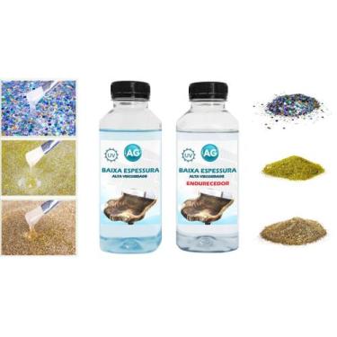 Imagem de Resina Baixa Espessura 1KG + 3 Glitters - Resinas ag