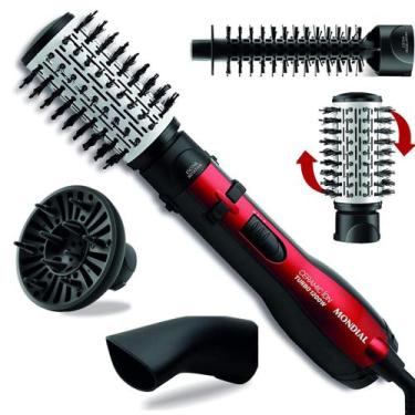 Imagem de Escova Giratoria Secadora A Alisa Modela Ceramic Ion Mondial 1200W + A