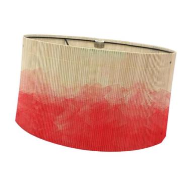 Imagem de IEUDNS Sombra de lâmpada de bambu, lustre de lustres acessórios leves de luz substituível tampa da lâmpada europeia para lâmpada de mesa, Gradiente Vermelho