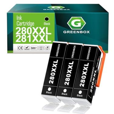 Imagem de GREENBOX Cartuchos de tinta compatíveis de substituição para Canon 280 PGI-280 PGI-280XXL 280XXL para Canon PIXMA TR7520 TR8520 TS6120 TS6220 TS8120 TS8220 TS9120 TS9520 TS6320 (3 grandes preto)