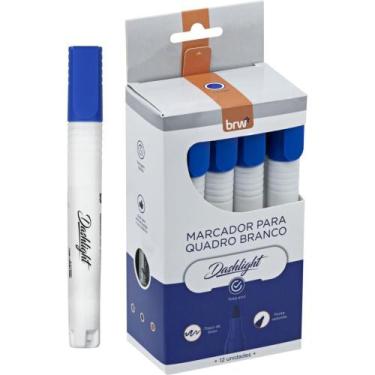 Imagem de Pincel para Quadro Branco Dashlight Azul Caixa com 12 Unidades - BRW