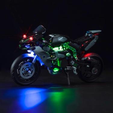 Imagem de BrickBling Luz LED compatível com Lego Technic Kawasaki Ninja H2R motocicleta 42170 (modelo não incluído)