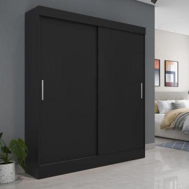 Imagem de Guarda-Roupa Solteiro 2 Portas de Correr Harry 135 cm - Preto - Homedo