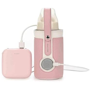 Imagem de Bolsa Aquecedora de Mamadeira Portátil Com 3 Temperaturas Ajustáveis, Mantém o Leite Aquecido Em Movimento para Mamadeiras, Copos de Vidro (PINK)