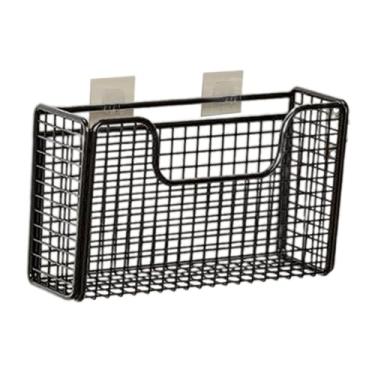 Imagem de WeiLaiKeQi Organizador de porta de armário de cozinha, cestos para pendurar portas de armário, prateleira de armazenamento, porta-tempero multiuso para, Black L