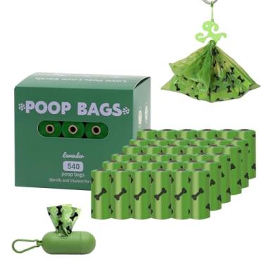Imagem de HZDHCLH Sacos de cocô para cães à prova de vazamento, extragrossos para cães, Green Bones 36 rolos 23 x 33 cm, saco de lixo perfumado de lavanda para animais de estimação, 540 unidades