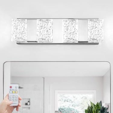 Imagem de Ditoon Luminárias Modernas De Led Para Banheiro, Arandelas Parede Cromadas 4 Luzes Iluminação Sobre Espelho, Cristal Reguláveis, Luminária Acrílica Com Fio (A 4,33 Pol., C 15,16 Pol.)