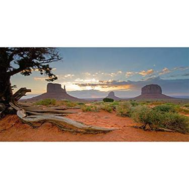 Imagem de Leyiyi Fundo fotográfico Monument Valley 91 x 61 cm Parque Nacional Americano Navajo Tribal Park Western Desert Weathering Rock Warship Landmark Film Backdrop Polyester Terrarium Background