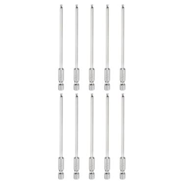 Imagem de HARFINGTON 10 peças de pontas esféricas hexagonais H2,5 (2,5 mm) cabeça 1/10.2 cm haste sextavada 100 mm (4") de comprimento magnético S2 aço métrico chave de fenda chave de broca soquete ferramenta