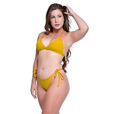 Imagem de Biquíni Crochê Sobreposição Tanga Praia Feminino Verão 2025 - Hype Mod