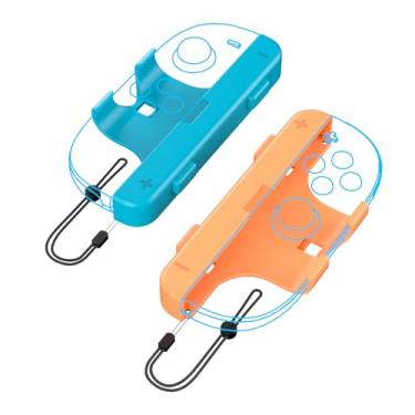Imagem de XHSESA Wrist Strap Lanyard Accessories for Switch 2 JoyCon - Dual Handle Wrist Straps with Anti-Slip Grip, Quick-Release Design (Orange-Blue)