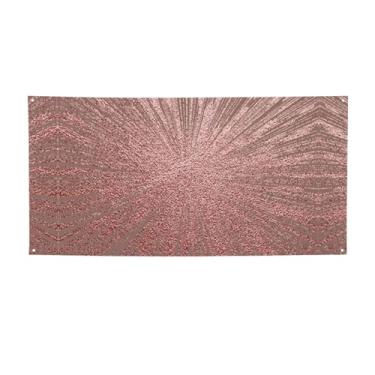 Imagem de Faixa de impressão rosa ouro rosa banner personalizado para festa banner de fotografia com 4 furos para festa, casa, casamento, escritório, como decoração de exibição ou cenários