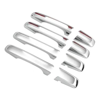 Imagem de Dakitita Acabamento de tampa de maçaneta externa cromada para Jaguar E-PACE F-Pace 2018-2023 XE XF X260 2016-2021 acessórios decoração