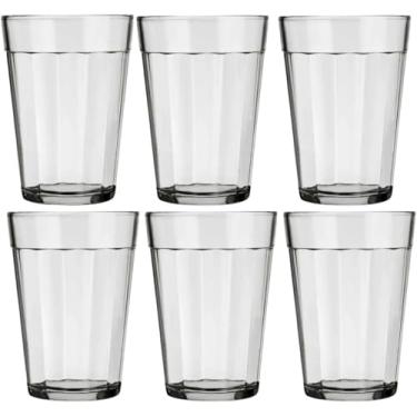 Imagem de Jogo de 6 Copos Americanos 190 Ml Vidro Tradicional Multiuso Resistente Durável Transparente Café Suco Cerveja Restaurante Lanchonete