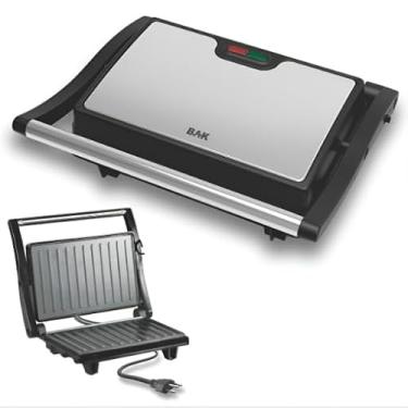 Imagem de Mini Grill Elétrico de Inox Grelha Antiaderente Cozinha