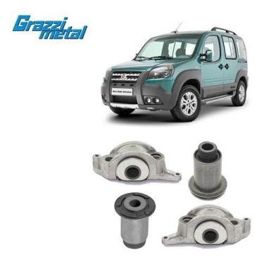 Imagem de Kit Bucha Bandeja Dianteira Doblo Adventure 2002 2003 2004 - Grazzimet