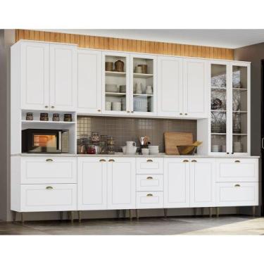 Imagem de Cozinha Modulada com Pés 343cm 13 Portas 7 Gavetas Americana Henn - Br