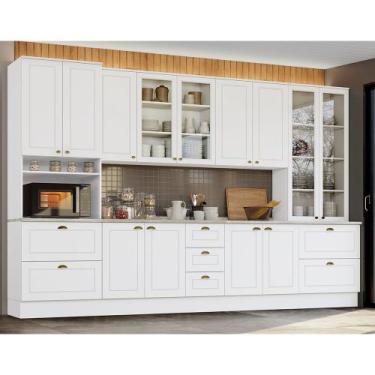 Imagem de Cozinha Modulada 343cm 6 peças 13 Portas 7 Gavetas Americana Henn - Br