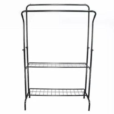 Imagem de Arara Closet 2 Cabideiros 2 Prateleiras 1,20 Mt