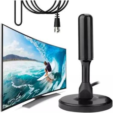 Imagem de Antenas Digital TV Interna Externa Amplificada PREMIUM - HDTV 4K UHF | VHF | FM, Resistente A Água, Compatível Com Samsung, LG, Philco, APC, Philips, Smart TV, Led, LCD, 3D, Cabo 3.5M-IMPORT PREMIUM