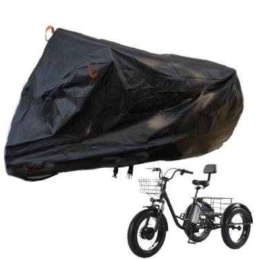 Imagem de YWWQYBYQ Capa para Triciclo Adulto, 600D Resistente 24 26" 3 Rodas Capas de Bicicleta, Capa para Bicicleta Reclinada À Prova de Vento E Água Ao Ar Livre, Capas para Bicicleta Triciclo Elétrica À Prova