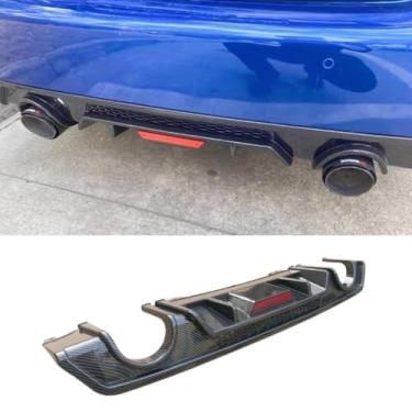 Imagem de Peça de modificação do difusor de lábio do spoiler do para-choque traseiro do carro para Civic 10th 2016-2020 Acessório da capa protetora do para-choque (preto brilhante)