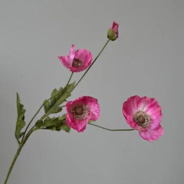 Imagem de Flores artificiais de seda, haste longa, decoração de mesa de jardim, casamento, festa, buquê de noiva (tipo B, rosa vermelha)