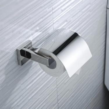 Imagem de Acessórios de banheiro de aço inoxidável Suporte para rolo de papel Toalheiro Suporte para escova de vaso sanitário Prateleira para toalhas (Suporte CS com tampa)