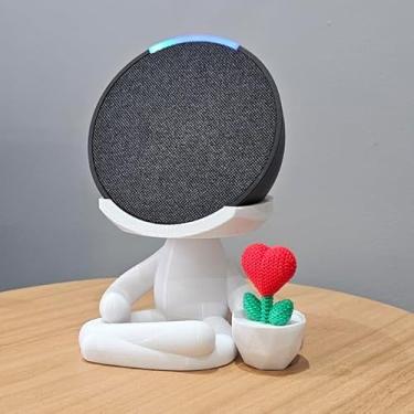 Imagem de Suporte Alexa Echo POP. Tema Robert Flor Coração entre outros - Presente, decoração criativa, música, som, stand de mesa Amazon