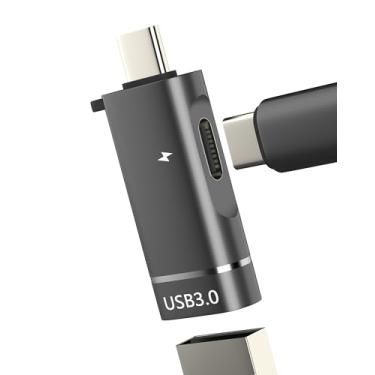Imagem de Adaptador USB C para USB (2 em 1) para conversor Apple OTG 3.0 leitor de cartão tipo C divisor de cabo de carregamento para iPhone 16 15 conector de carregador Android câmera digital para iPad