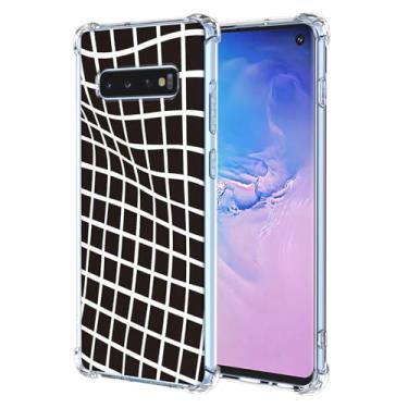 Imagem de JDYGWK Capa para Samsung S10 Plus Galaxy S10 Plus, estampa de flores transparentes, silicone TPU macio, fina, à prova de choque, capa protetora antiarranhões para Samsung Galaxy S10 Plus, preto e