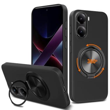 Imagem de Capa de telefone compatível com Xiaomi Poco X7 Pro 5G / Redmi Turbo 4 5G, suporte de anel giratório de 360° Suporte/suporte de silicone TPU à prova de choque capa protetora para Xiaomi Poco X7 Pro 5G