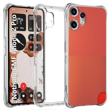 Imagem de USTIYA Capa para Nothing CMF Phone 2 Pro Clear TPU quatro cantos capa de proteção de grau militar transparente macia