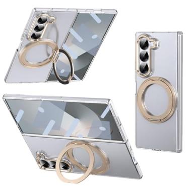 Imagem de Capa para Galaxy Z Fold6 com suporte magnético giratório 360° e carregamento sem fio, transparente e à prova de choque (para Galaxy Z Fold6/3)