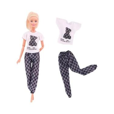 Imagem de Conjunto De Roupas De Boneca Barbie De 11,8 Polegadas, Camiseta, Jaque