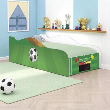 Imagem de Cama Carro Fun Adesivada Campo de Futebol Solteiro - Kids Mobili