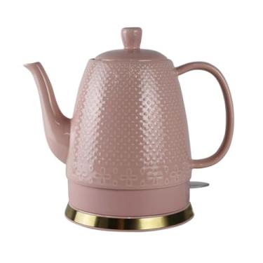 Imagem de Chaleira Elétrica de Porcelana Elegance 1,5L Texturizada, Rosa, 220v