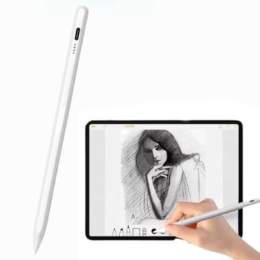 Imagem de Caneta Touch Stylus Compatível com iPad Android IOS e Celulares Alta Precisão para Desenho Digital e Escrita Ponta Sensível + Ímã Integrado Modelo Profissional