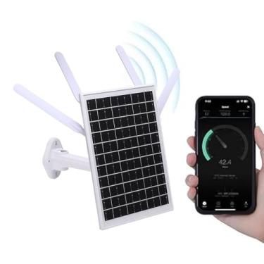 Imagem de Luocute Extender Wi -Fi Solar, 12W Powened 4G LTE Modem Router de 300 Mbps WiFi 6 Extender Com Cartão SIM Slot 18000 Mah Bateria 150m de Longo Alcance IP66 Provo de água (Antenas pretas)