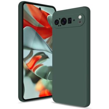 Imagem de Btstring Capa para Google Pixel 9 Pro XL, capa de silicone com proteção aprimorada para a câmara, capa fina à prova de impactos, forro de microfibra suave anti-riscos, Vert