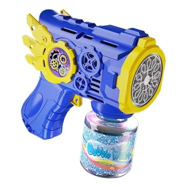 Imagem de Pistola de Bolhas de Sabão Automática, Brinquedo com Refil Incluso, Azul e Vermelho (AZUL)