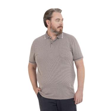 Imagem de Camisa Polo Plus Size Masculina Xadrez Algodão-Masculino