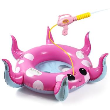 Imagem de Motiloo Polvo infantil boia de piscina com pistola de água – Brinquedos infláveis para crianças de 3 a 12 anos, festas na piscina de verão e lutas aquáticas ao ar livre